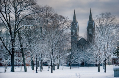 Bowdoin College in winter